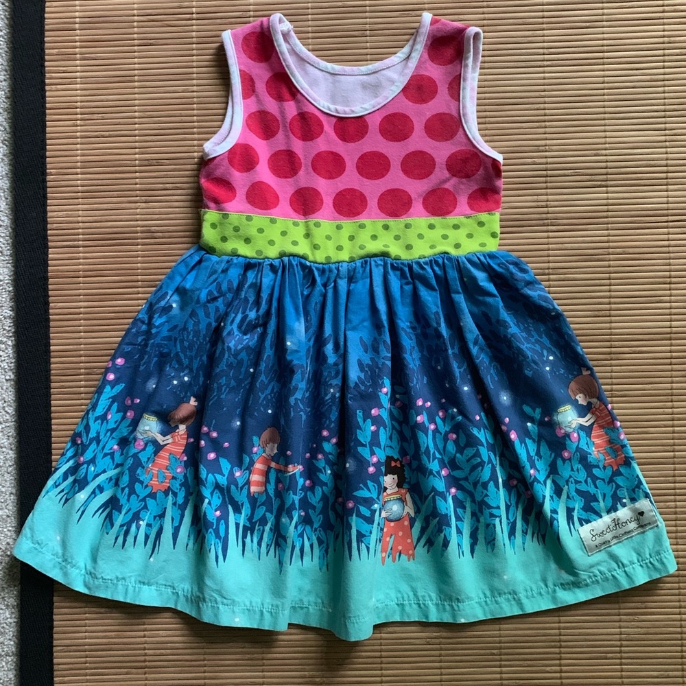 SweetHoney Fireflies Cotton Sleeveless Dress Sz 3T